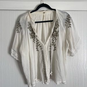 Free people flowy white bohemian top